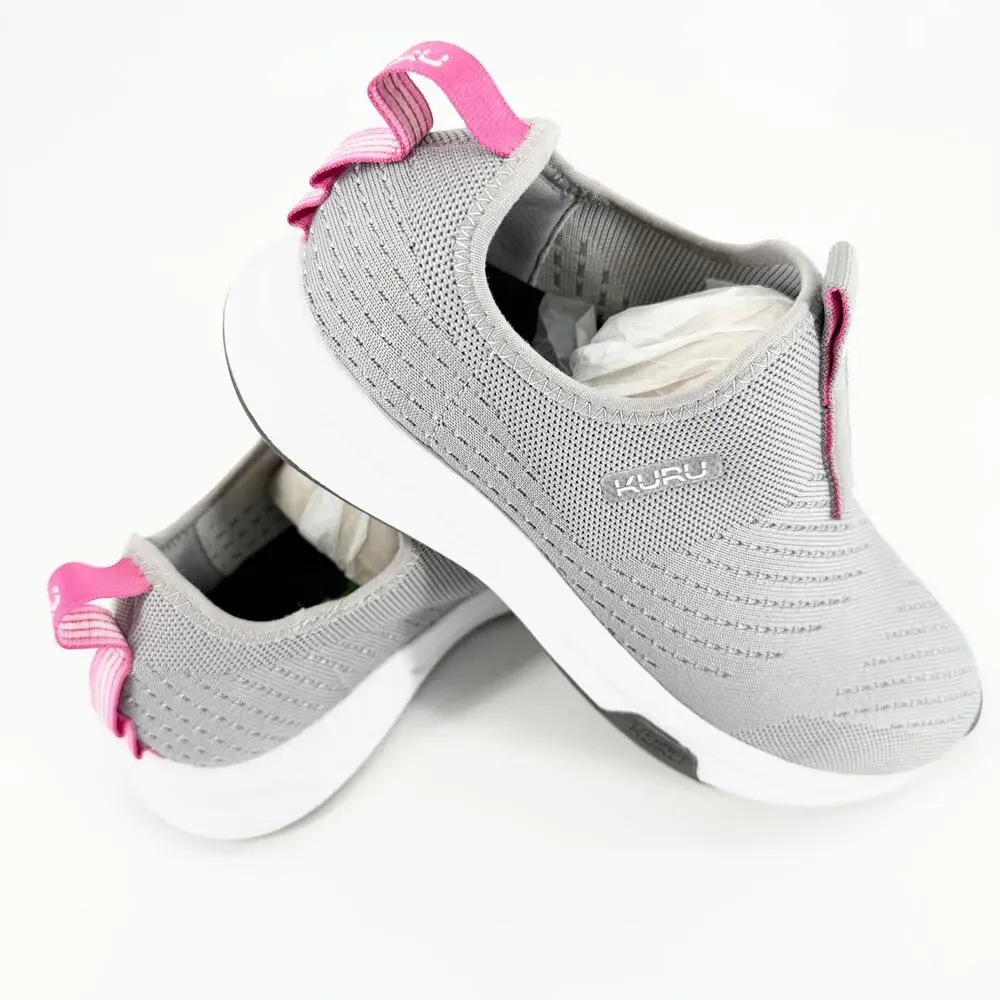 KURU ATOM Slip On Womens 9 Gray Pink Orthopedic Walking Shoes NWOB Comfort